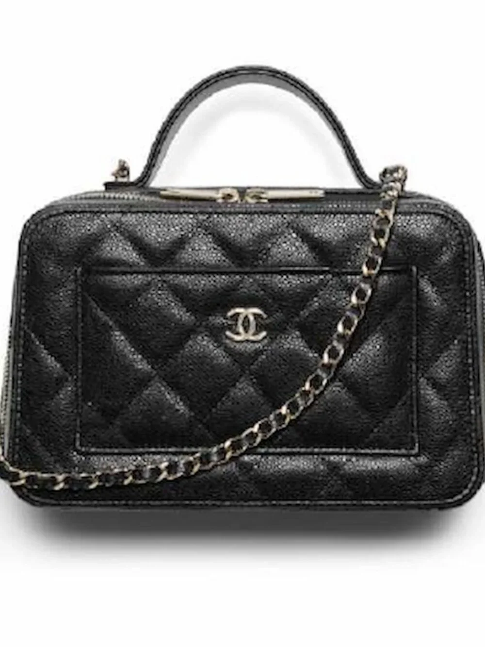 Chanel Vanity with Chain – Black Caviar, Gold Hardware – 25B – NWT